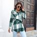 Street Style Contrasting Color Plaid Straps Long Woolen Jacket_ecoleips.com