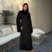 "Elegant Gold-Stamped Muslim Dress – Modest Pullover Robe With Semi-High Neck For Women"_ecoleips.com