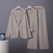 Women's Fashionable Knitted Three Piece Set Relaxed Style Sweater Vest Wide Leg Pants Autumn Winter Clothing Set_ecoleips.com