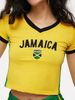 Women's Clothing Personality Retro Street T Shirt Sexy Hot Girl Female Letter Embroidery Belly Button Top T Shirt_ecoleips.com