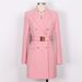 Women's Clothing Spring Autumn Women's Plaid Korean Style Belted Long Sleeve Slim Fit Elegant Commuter Suit Dress Fashionable_ecoleips.com
