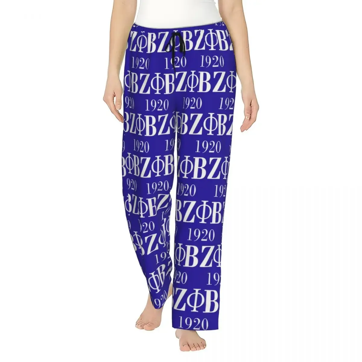 Custom Zeta Phi Beta Sorority Logo Greek Letter 1920 Women Pajama Pants Lounge Sleep Sleepwear Bottoms With Pockets_ecoleips.com