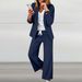 Elegant Women’s Blazer & Trousers Set – Stretch Polyester Professional Suit (S-XXL, Black/Tan/Navy/Light Gray/Chocolate)_ecoleips.com