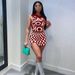 5551 Women's Fashion Slightly Slit Two-Piece Checkered Vest Short Skirt Set_ecoleips.com
