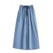 European And American Foreign Trade Clothing Factory Summer Plus-size Women's Drawstring Ultra-thin Fabric Elastic Waist_ecoleips.com