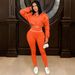 Women's Stylish Casual Sportswear Set - Slim Fit Long Sleeve Zip-Up Two-Piece Outfit For Spring & Fall_ecoleips.com