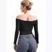 Women's Clothing Autumn Fashion Sexy Long Sleeved Off Shoulder Crop Top Women's Pullover T-Shirt Streetwear Style_ecoleips.com