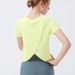 2026 New Cover-Up Sports Top For Women Summer Ice Feel Back Split Quick-Dry Yoga Wear Short Sleeve T-Shirt_ecoleips.com