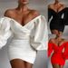 Women’s Off-Shoulder Bodycon Dress – Slim Fit, Sexy Hip-Hugging Design (White/Red/Black, S-XL)_ecoleips.com