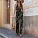 Women's Sleeveless High-Waisted Wide-Leg Jumpsuit Spring/Summer Printed_ecoleips.com