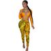 YD8538-D12 Special Offer No Returns Or Exchanges Women's Fashion Sexy Mesh Printed Two-Piece Set_ecoleips.com