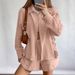 Crepe Cotton Trim Long Sleeve Shorts Loose Wearable Pajama Set European And American Autumn Cross-Border Homewear_ecoleips.com