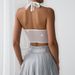 Sexy See Through Patchwork Diamond Patterned Camisole Top With Mesh Tie Neck, Fishbone Underwire Bra For Cross Border Hot Girls_ecoleips.com