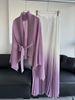 Women's Clothing Pleated Solid Color Butterfly Sleeve Top Gradient Skirt Two Piece Suit Fashionable Cardigan Temperament Spring And Autumn_ecoleips.com