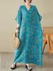 Summer Oversize Vintage Print Long Dresses For Women 2026 Casual Loose Holiday Beach Thin Breathable Dress Femme Elegant Clothes_ecoleips.com