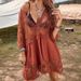 European And American Beach Cover-Up Lace Hollow Sunscreen Sexy Bikini Swimsuit Outerwear_ecoleips.com