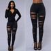 2025 Cross-Border European And American Hot Girl Multi-Hole Tight-Fitting Butt-Lifting J Slim-Fit White Women's Jeans_ecoleips.com