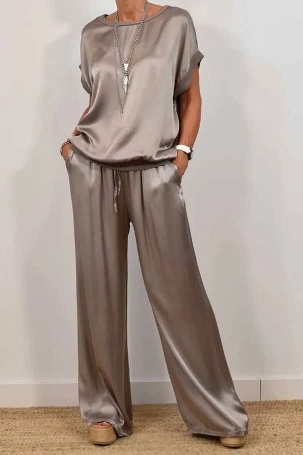 Women's Clothing Spring And Summer New Loose Shirt Wide Leg Trousers Casual Suit_ecoleips.com