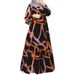 In Stock Cross-Border New Printed Middle Eastern Muslim Malay Full Sleeve Round Neck Robe Long Dress Factory Wholesale_ecoleips.com