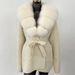 fur collar cape ladies large size knitted cardigan loose coat artificial fur fashionable and w shawl cape_ecoleips.com
