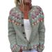 New European And American Style For Women Wish Hot Sale Cardigan Color Block Loose Fashion Knitted Sweater_ecoleips.com
