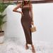 Elegant Backless Bodycon Evening Dress – Sexy Slit & Cowl Neck (Milk Silk, 12 Colors)_ecoleips.com