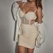 Cross-border Sexy And Hot Hollowed-out Cross-tie Underwire Fishbone Slim-fit Ruched Bodycon Dress A1195_ecoleips.com