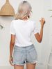 Aria Basics Aria Basics Self-designed Hollow-out Short-sleeve Top For Women, Round-neck, Short-length Knit Top, New Summer Style, European And_ecoleips.com