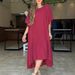Women's Clothing Women's Summer Style Loose Casual Stitching Solid Color Short Sleeved Cotton And Linen Dress_ecoleips.com