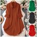 Women's Clothing Spring And Summer New Shirt Half Sleeve Loose Button Mid Length_ecoleips.com