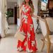 Women's Clothing Spring Temperament Commuting Sleeveless Large Swing Sling Type Printed Green High Waist Bodysuit_ecoleips.com