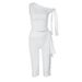 2025 Summer New Fashion Street Style Asymmetrical Neck Sleeveless Top Slim Fit Tie Shorts Set Wholesale_ecoleips.com