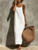 Women's Solid Color Halter Backless Sleeveless Loose Fit Maxi Dress – Casual Summer Resort Gown 2026_ecoleips.com