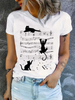Fashion Funny Music Cat Design Print Short Sleeve Printed T Shirt Clothing Women's T-Shirt Clothing Women's Top Tee_ecoleips.com