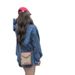 American Retro Denim Shirt Jacket For Women, Early Spring Wear, Petite Hong Kong Style Shirt, Unique Design, Niche_ecoleips.com