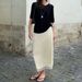 Talenza Lace Border Skirt Women's Fashion Lace Up High Waist Solid Patchwork Skirt Summer Female Office Lady Elegant Chic Skirts_ecoleips.com