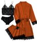 Women's Clothing Women's Pajamas Four piece Sexy Suspender Skirt Set Home Clothes Lace Pajamas Set_ecoleips.com