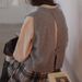 Dailyar "Cloud Toca" Round Neck Cable Knit Knitted Vest With Back Slit_ecoleips.com