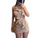 Women's Clothing Halter Neck Flower Hollow Holiday Style Dress Summer New Style_ecoleips.com