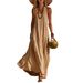 Women's Sleeveless Cotton Linen Loose Fit Maxi Dress – Casual Beach Resort Summer Gown_ecoleips.com