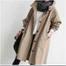 Elegant Casual Long Sleeve Mid-Length Trench Coat For Women - Stylish Loose Fit With Belted Waist & Button Closure, Versatile Seasonal Outerwear_ecoleips.com