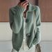 Women's Clothing Women's Loose Button-Up Cardigan Sweater - Soft Acrylic Blend, Casual Long Sleeve Open Front Knit Top (Grey, Navy, Wine, Matcha)_ecoleips.com