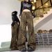 American Retro Leopard Print Wide-leg Jeans For Women, New Autumn Style, Loose Straight Pants, Casual Floor-length_ecoleips.com