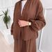 Verve 2025 Muslim Women's Clothing Spring Autumn Cotton Puff Sleeve Shirt And Skirt Fashion Set_ecoleips.com