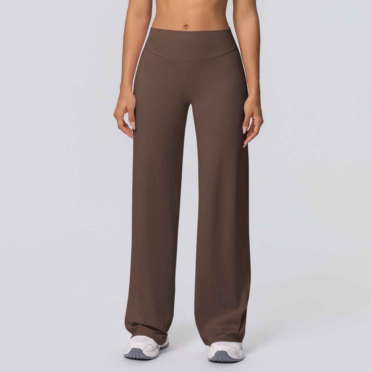 High-Waisted Double-Sided Brushed Solid Color Yoga Pants Loose Breathable Wide Leg Flared Pants For Running Fitness And Yoga Women's Sportswear_ecoleips.com