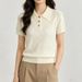Women's Clothing Luxury Jacquard Knit Polo Shirt - Elevated Classic With Subtle Monogram Design_ecoleips.com