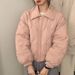 girl 2025 Summer New Jacket Pink Loose Versatile Quilted Petite Short Puffer Coat Cotton Clothing For Women_ecoleips.com