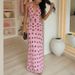 Elegant V-Neck Polka Dot Maxi Dress For Women - Flowy Summer Dress With High Waist & Adjustable Straps_ecoleips.com