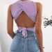 Women's Backless Crisscross Strap Bow Top Sleeveless Pullover round Neck Sweet Style for Winter 2024_ecoleips.com