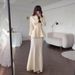 Modest Abaya Dress Women's Retro Elegant Long Dress Set Soft Solid Color Comfortable Temperament Spring Long Sleeves Polyester_ecoleips.com